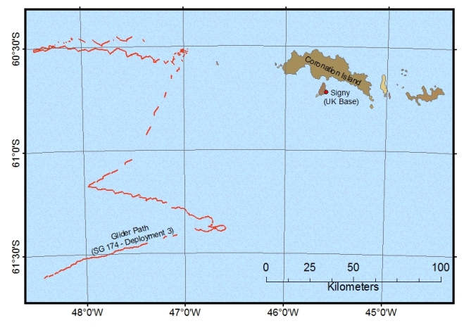 Ocean Glider deployment map