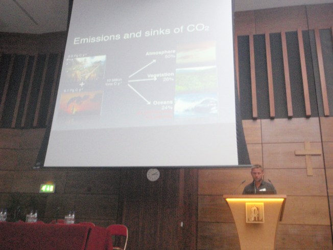 Key note speaker Prof. Jason Hall-Spencer's talk about ocean acidification and biodiversity.